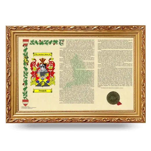 Pennick Armorial Landscape Framed - Gold