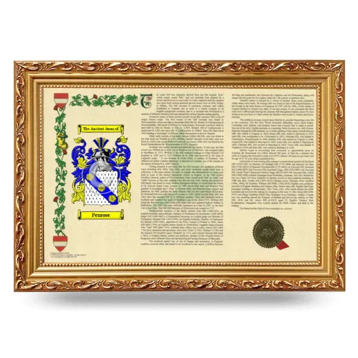 Penrose Armorial Landscape Framed - Gold