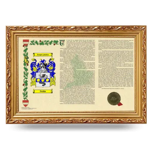 Perkis Armorial Landscape Framed - Gold
