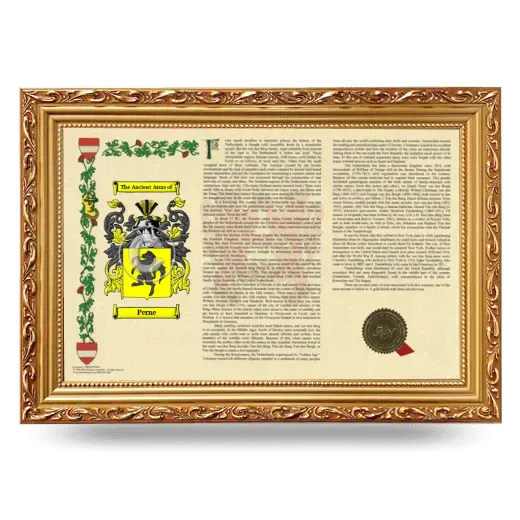 Perne Armorial Landscape Framed - Gold