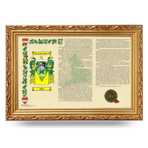 Pery Armorial Landscape Framed - Gold