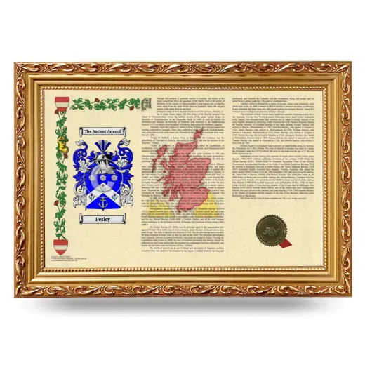 Pesley Armorial Landscape Framed - Gold