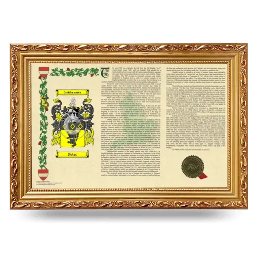 Peter Armorial Landscape Framed - Gold