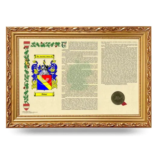 Peter Armorial Landscape Framed - Gold