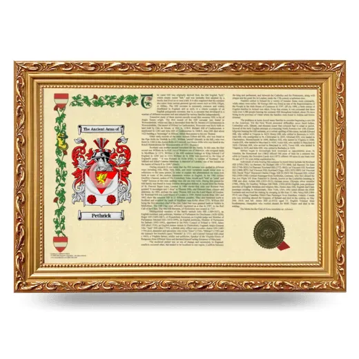 Pethrick Armorial Landscape Framed - Gold