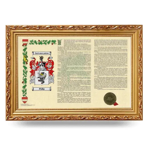 Philip Armorial Landscape Framed - Gold