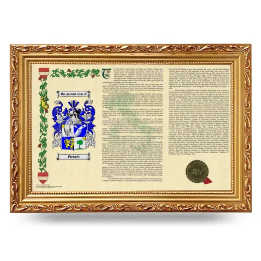 Picardi Armorial Landscape Framed - Gold