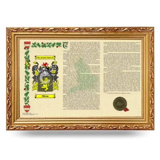 Pikton Armorial Landscape Framed - Gold