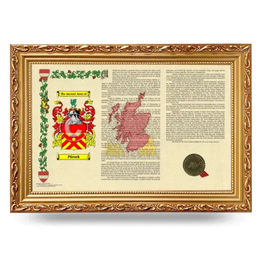 Pilcock Armorial Landscape Framed - Gold