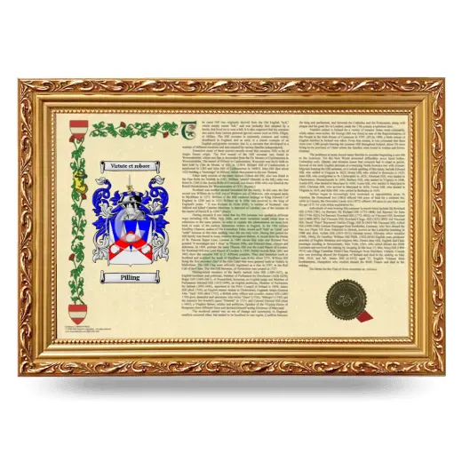 Pilling Armorial Landscape Framed - Gold