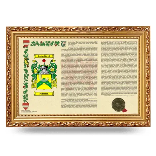 Pinkston Armorial Landscape Framed - Gold