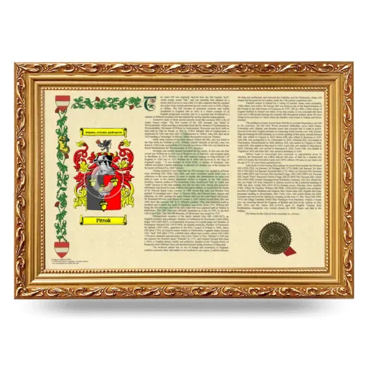 Pittok Armorial Landscape Framed - Gold