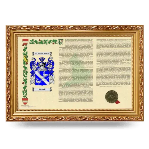 Pitwell Armorial Landscape Framed - Gold