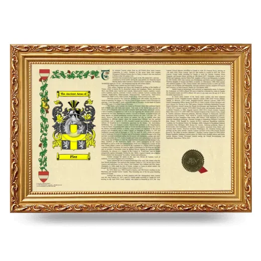 Plez Armorial Landscape Framed - Gold
