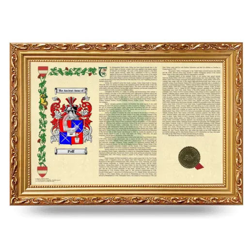 Poff Armorial Landscape Framed - Gold