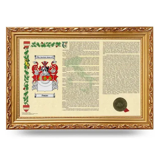 Ponzo Armorial Landscape Framed - Gold