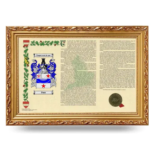 Poor Armorial Landscape Framed - Gold