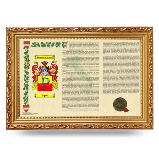 Popoli Armorial Landscape Framed - Gold