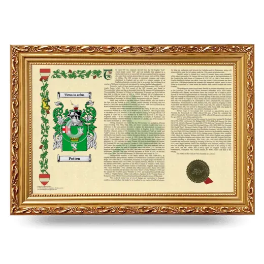 Potten Armorial Landscape Framed - Gold