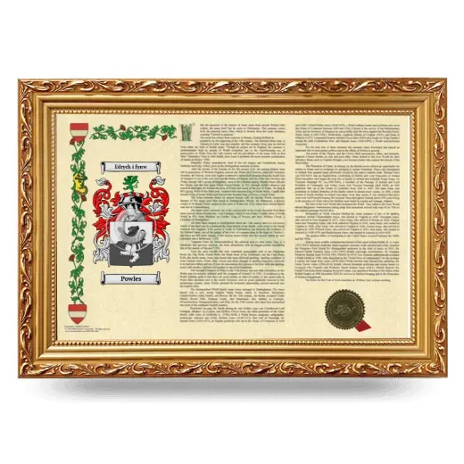 Powles Armorial Landscape Framed - Gold