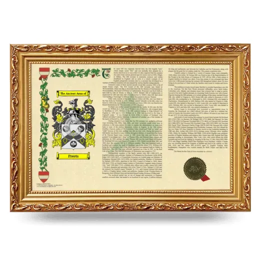 Preets Armorial Landscape Framed - Gold