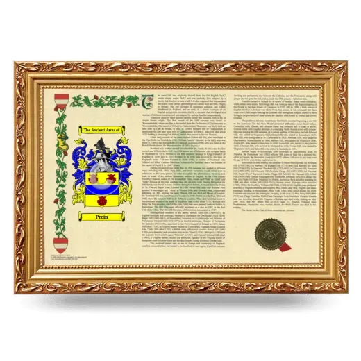 Prein Armorial Landscape Framed - Gold