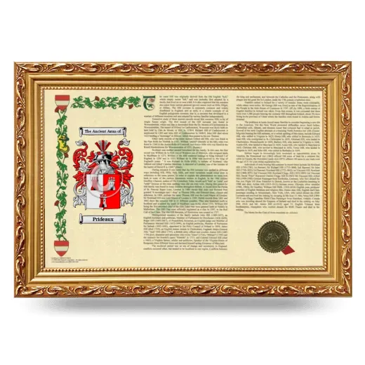 Prideaux Armorial Landscape Framed - Gold