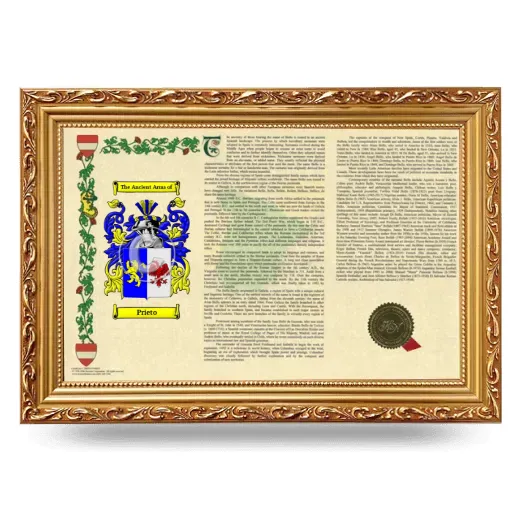 Prieto Armorial Landscape Framed - Gold