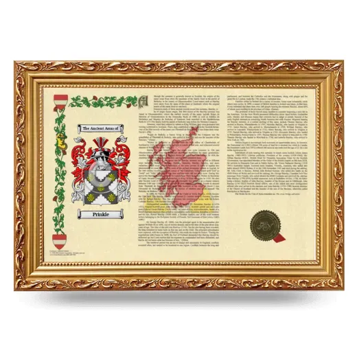 Prinkle Armorial Landscape Framed - Gold