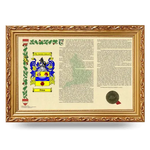 Prinn Armorial Landscape Framed - Gold