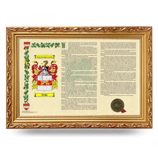 Proby Armorial Landscape Framed - Gold