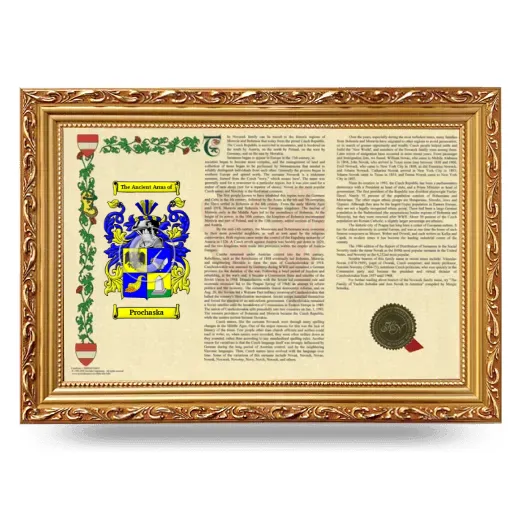 Prochaska Armorial Landscape Framed - Gold