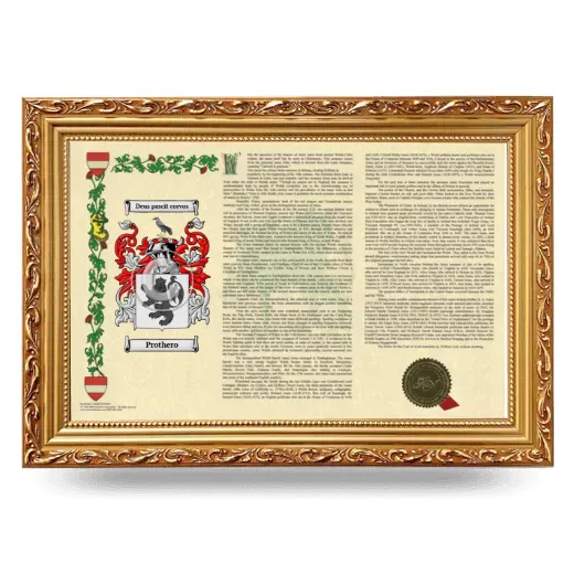 Prothero Armorial Landscape Framed - Gold