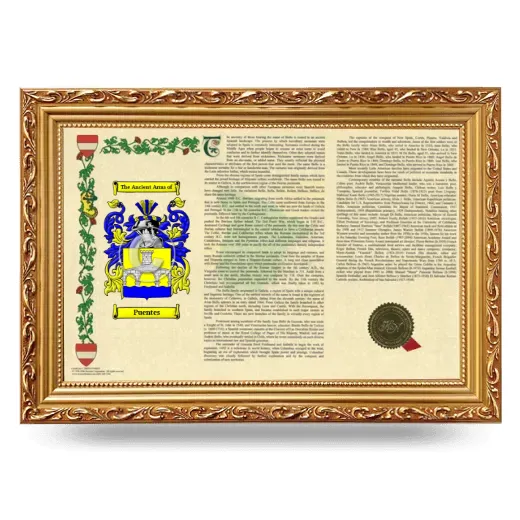 Puentes Armorial Landscape Framed - Gold