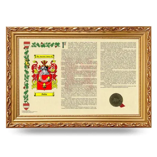 Pultz Armorial Landscape Framed - Gold