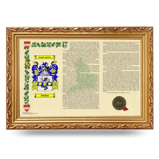 Purches Armorial Landscape Framed - Gold
