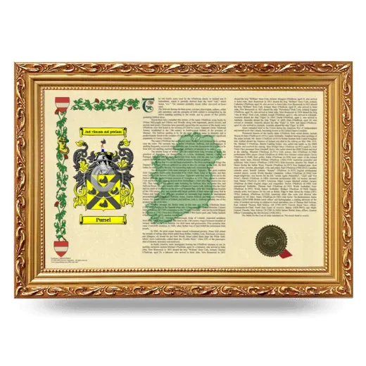 Pursel Armorial Landscape Framed - Gold