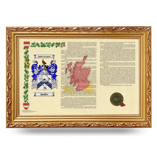 Quailes Armorial Landscape Framed - Gold