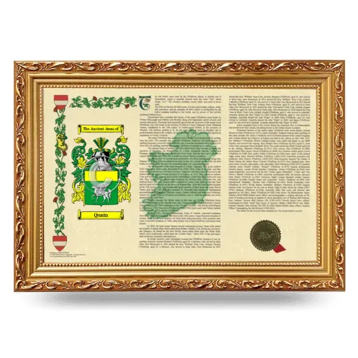 Quain Armorial Landscape Framed - Gold