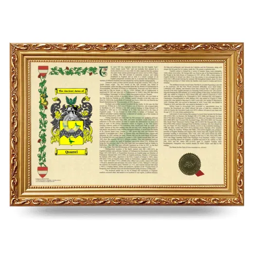 Quarrel Armorial Landscape Framed - Gold