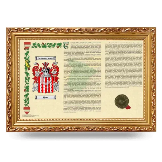 Quer Armorial Landscape Framed - Gold