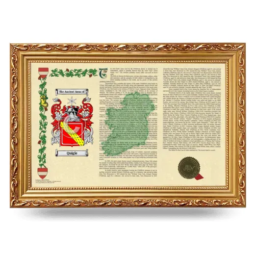 Quigle Armorial Landscape Framed - Gold