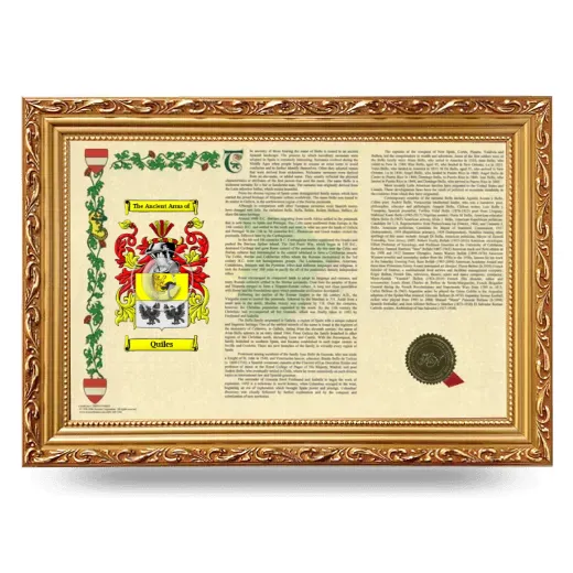 Quiles Armorial Landscape Framed - Gold