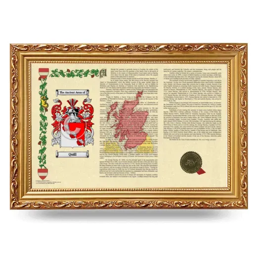 Quill Armorial Landscape Framed - Gold