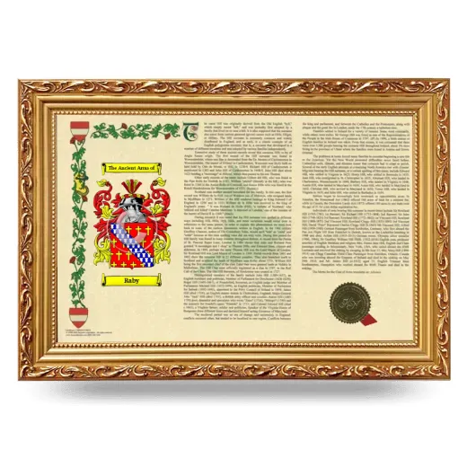 Raby Armorial Landscape Framed - Gold