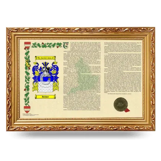 Rainar Armorial Landscape Framed - Gold