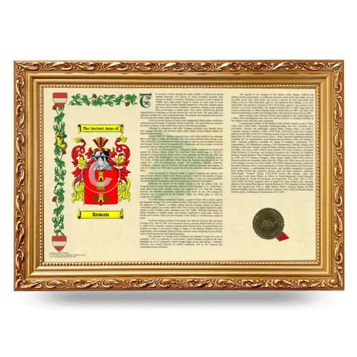 Raman Armorial Landscape Framed - Gold