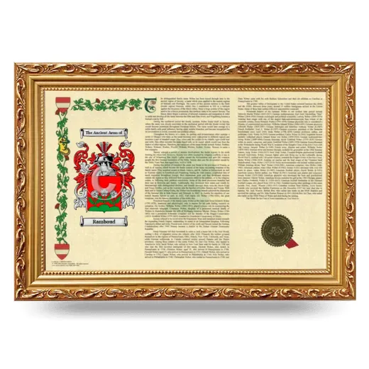 Rambaud Armorial Landscape Framed - Gold
