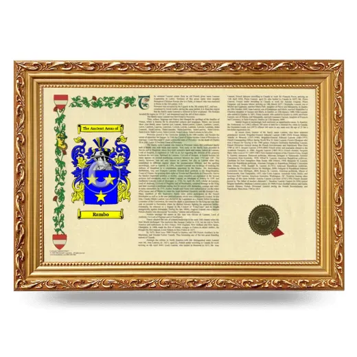 Rambo Armorial Landscape Framed - Gold