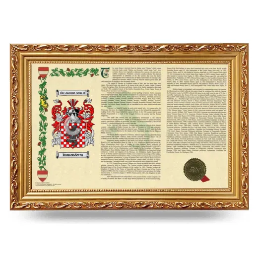 Ramondetta Armorial Landscape Framed - Gold